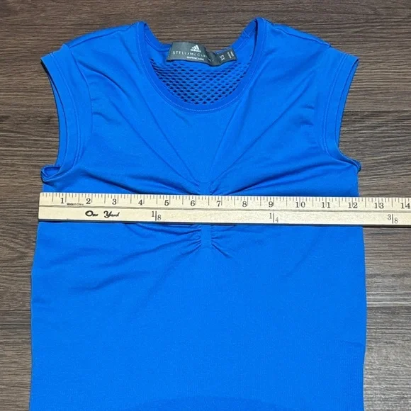 Adidas Stella McCartney Blue Seamless Muscle Tee XS Athletic Top - Picture 5 of 6